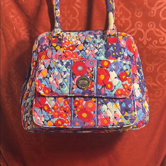 Vera Bradley Handbags - Vera Bradley Colorful Floral Bowler Bag EUC